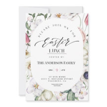 春フローラウォーターカラーイースターランチ招待状