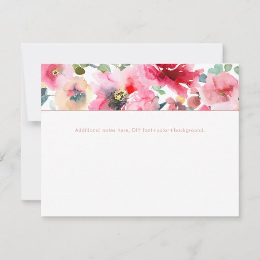 春フローラウォーターカラーブーケサンキューカード セーブザデート (裏面)