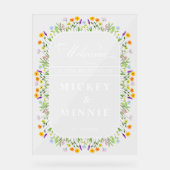 春フローラエレガントウェディングウェルカム アクリルサイン (正面)