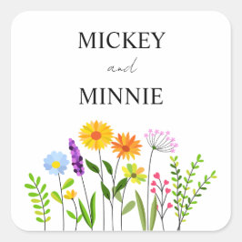 春フローラエレガントウェディングスクエアステッカー スクエアシール