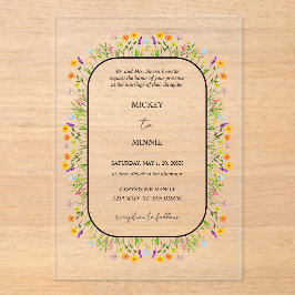 春フローラエレガントウェディング アクリル招待状