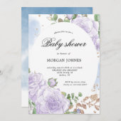 春フローラエレガントベビーシャワー招待状 (正面/裏面)
