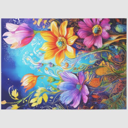 春フローラカラフルティッシュペーパー 薄葉紙 (正面)