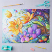 春フローラカラフルティッシュペーパー 薄葉紙 (クラフト)