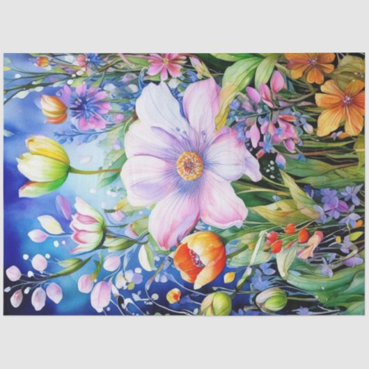 春フローラカラフルティッシュペーパー 薄葉紙 (正面)