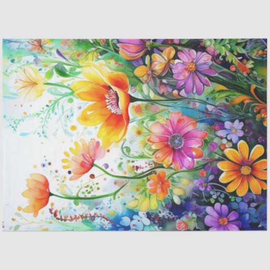 春フローラカラフルティッシュペーパー 薄葉紙 (正面)