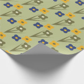 春フローラガーデンの背景のラップ ラッピングペーパー (角)