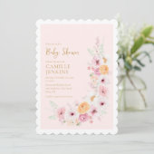 春フローラガーデンガールベビーシャワー招待状 招待状 (スタンド正面)
