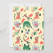 春フローラガーデンツールポットベビーシャワー 招待状 (裏面)