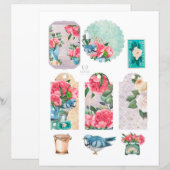 春フローラガーデンロマンチックなスクラップブック要素 (正面/裏面)