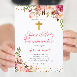 春フローラガール《キリスト教》洗礼式や命名式招待状カード 招待状