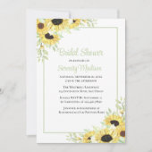 春フローラグリーンイエローサンフラワーブライダルシャワー 招待状 (正面)