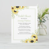 春フローラグリーンイエローサンフラワーブライダルシャワー 招待状 (スタンド正面)