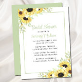 春フローラグリーンイエローサンフラワーブライダルシャワー 招待状