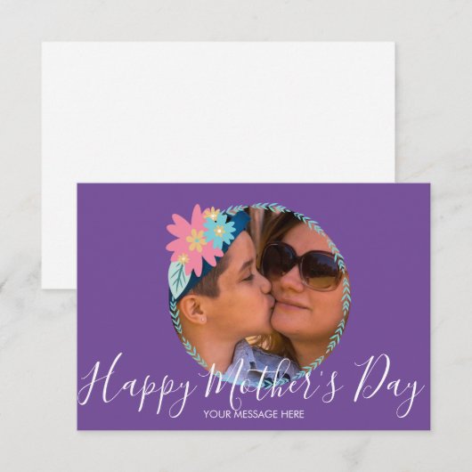 春フローラグリーンリーハッピーマザーズデイカード カード (正面/裏面)