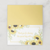 春フローラサンキューイエローサンフラワー結婚ズ プレイスカード (外部開封)