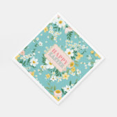 春フローラスクイグルフレームイースターブランチ スタンダードランチョンナプキン (角)