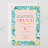 春フローラスクイグルフレームイースターブランチ 招待状 (正面)
