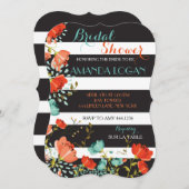 春フローラストライプのブライダルシャワー招待状 招待状 (正面/裏面)