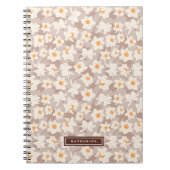 春フローラダフォディル開花 |ブラウンパーソナライズされた ノートブック (正面)