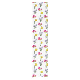 春フローラチューリップダフォジルアイリス ショートテーブルランナー