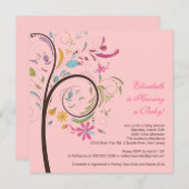 春フローラツリーベビーシャワー招待状 招待状 (正面/裏面)
