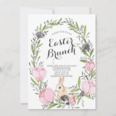 春フローラバニーイースター招待状 招待状 (正面)