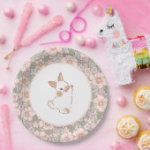 春フローラバニー・イースターをテーマにした ペーパープレート (パーティー)