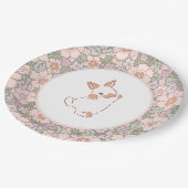 春フローラバニー・イースターをテーマにした ペーパープレート (アングル)