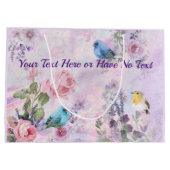 春フローラバラブルーバードパステルフラワーガーデン ラージペーパーバッグ (裏面)