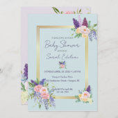 春フローラパステルベビーシャワー招待状 招待状 (正面/裏面)