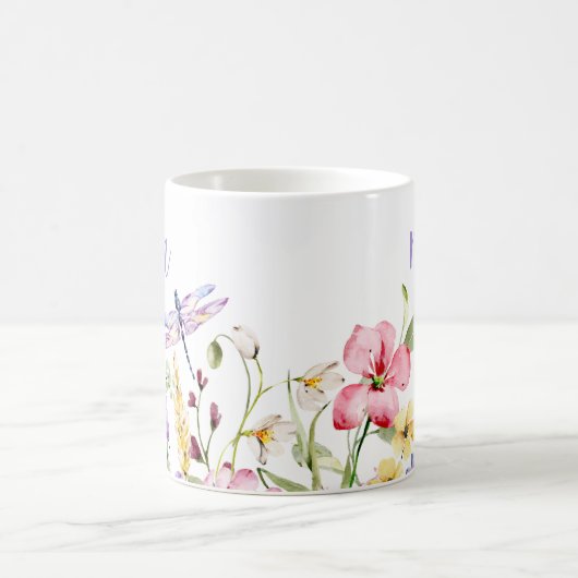 春フローラパーソナライズされたママコーヒーマグ コーヒーマグカップ (中央)