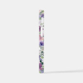 春フローラピンクパープルラベンダーガーデン iPhoneケース (左側面)