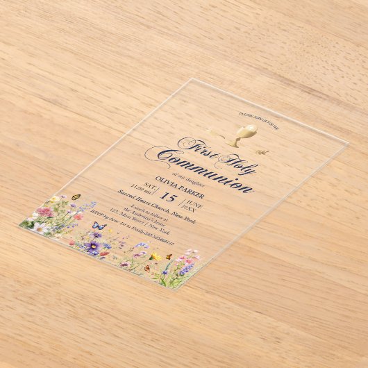 春フローラファースト通信エレガント招待状 アクリル招待状 (レイダウン)