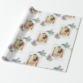 春フローラフォトフレパーソナライズされたー結婚ム ラッピングペーパー (アンロールド)