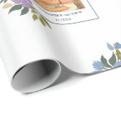 春フローラフォトフレパーソナライズされたー結婚ム ラッピングペーパー (ロールコーナー)