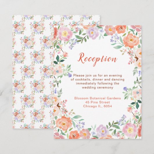 春フローラフラワーウェディングレセプション エンクロージャーカード (正面/裏面)