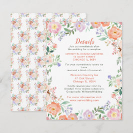 春フローラフラワー結婚ズ詳細カード エンクロージャーカード