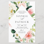 春フローラフレームウェディングシャワー招待状 (正面)