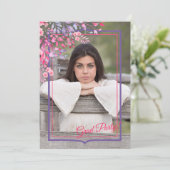 春フローラフレーム写真卒業招待状 招待状 (スタンド正面)