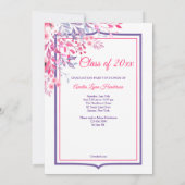 春フローラフレーム写真卒業招待状 招待状 (裏面)