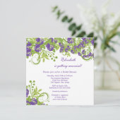 春フローラブライダルシャワーインビテーションパープル 招待状 (スタンド正面)