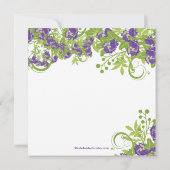春フローラブライダルシャワーインビテーションパープル 招待状 (裏面)