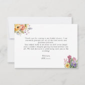 春フローラブライダルシャワーサンキューカード 招待状 (裏面)