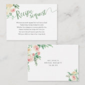 春フローラブライダルシャワーレシピ要求 エンクロージャーカード (正面/裏面)