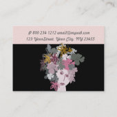 春フローラブルーミング美しい女性顔 名刺 (裏面)