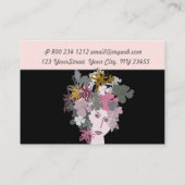 春フローラブルーミング美しい女性顔 名刺 (裏面)