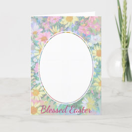 春フローラブーケとクロスカスタムイースター シーズンカード