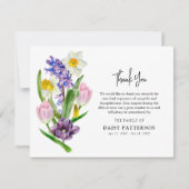 春フローラブーケ悔やみや弔慰 サンキューカード (正面)