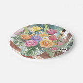 春フローラブーケ | 花瓶の水彩 ペーパープレート (アングル)